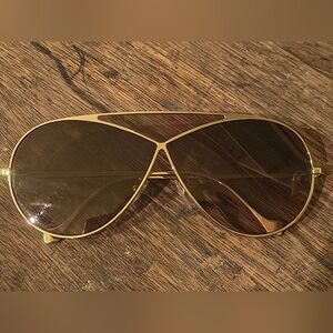 Loewe Gold Frame Brown Lens Aviator Sunglasses